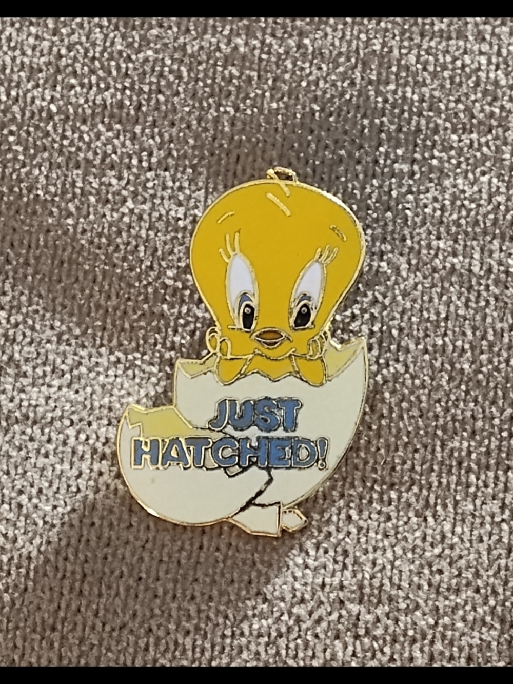 Vintage 80's-90's WB Tweety Bird "Just Hatched" Pin